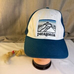Patagonia Teal and White Trucker Hat